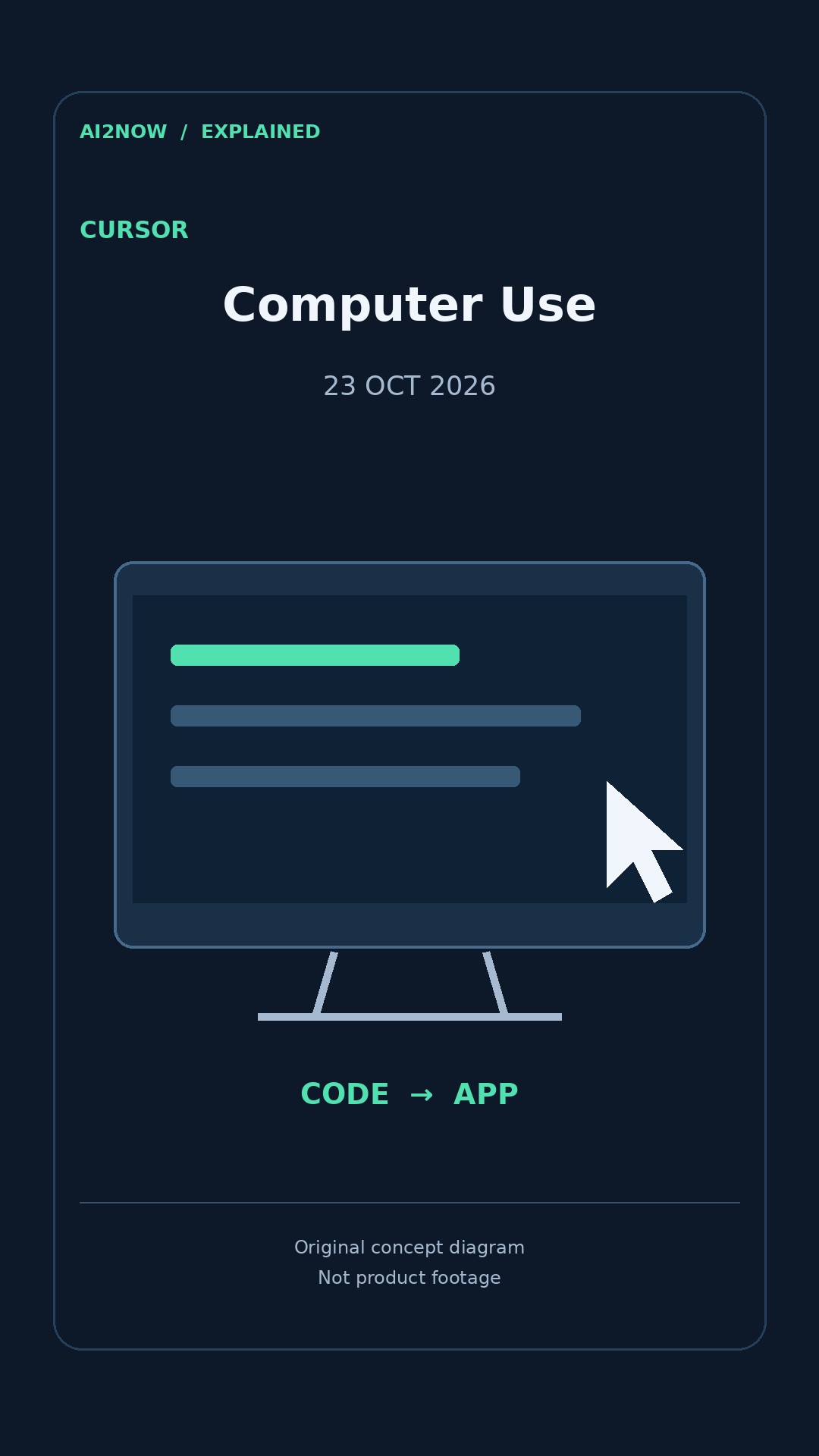 Cursor agents can use desktop apps — explanatory illustration