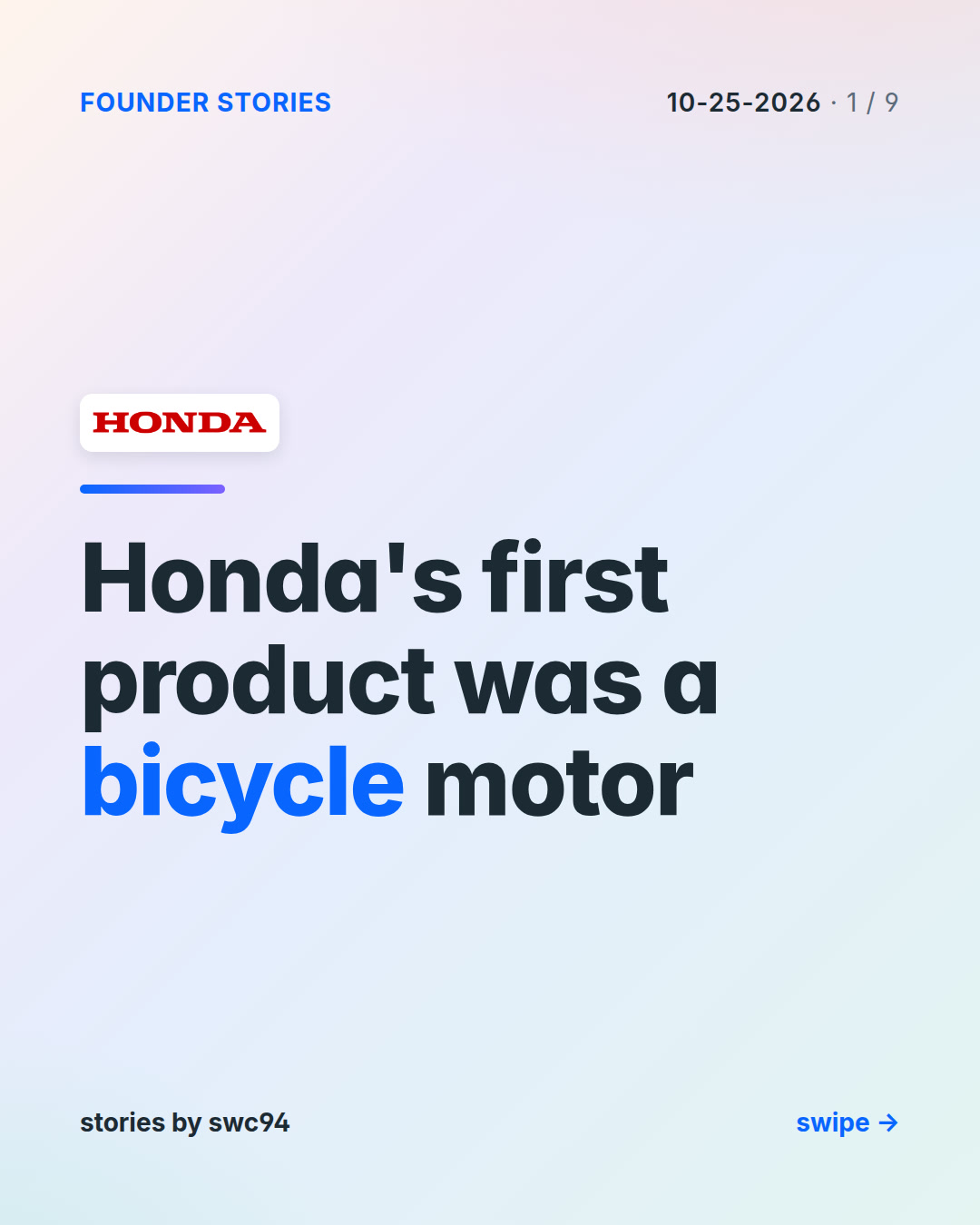 Honda's first product was a bicycle motor — explanatory illustration