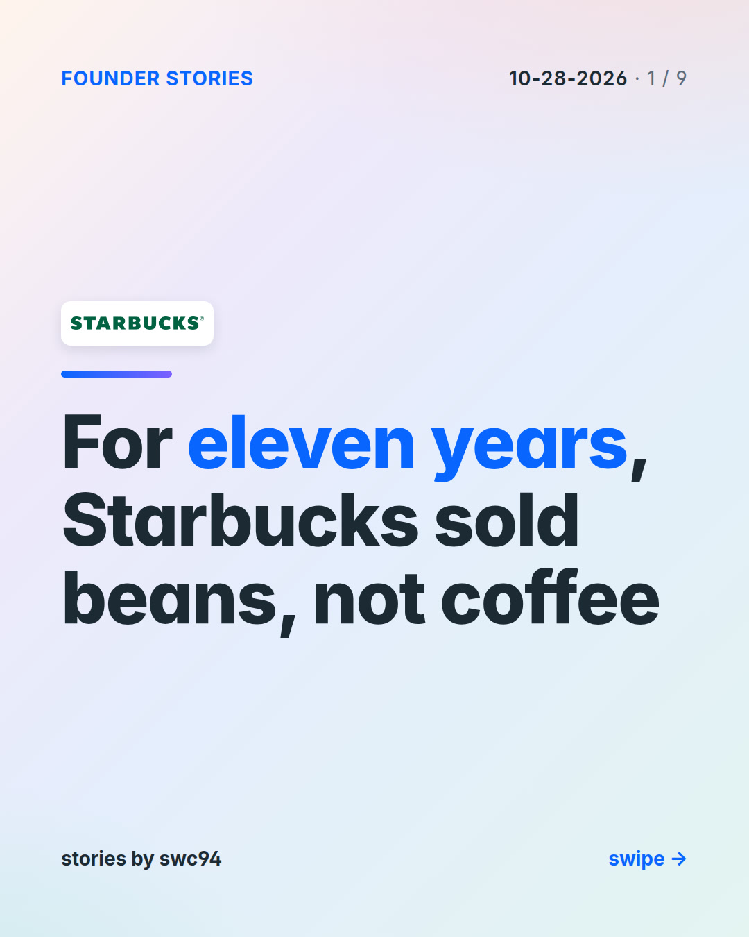 For eleven years, Starbucks sold beans, not coffee — explanatory illustration